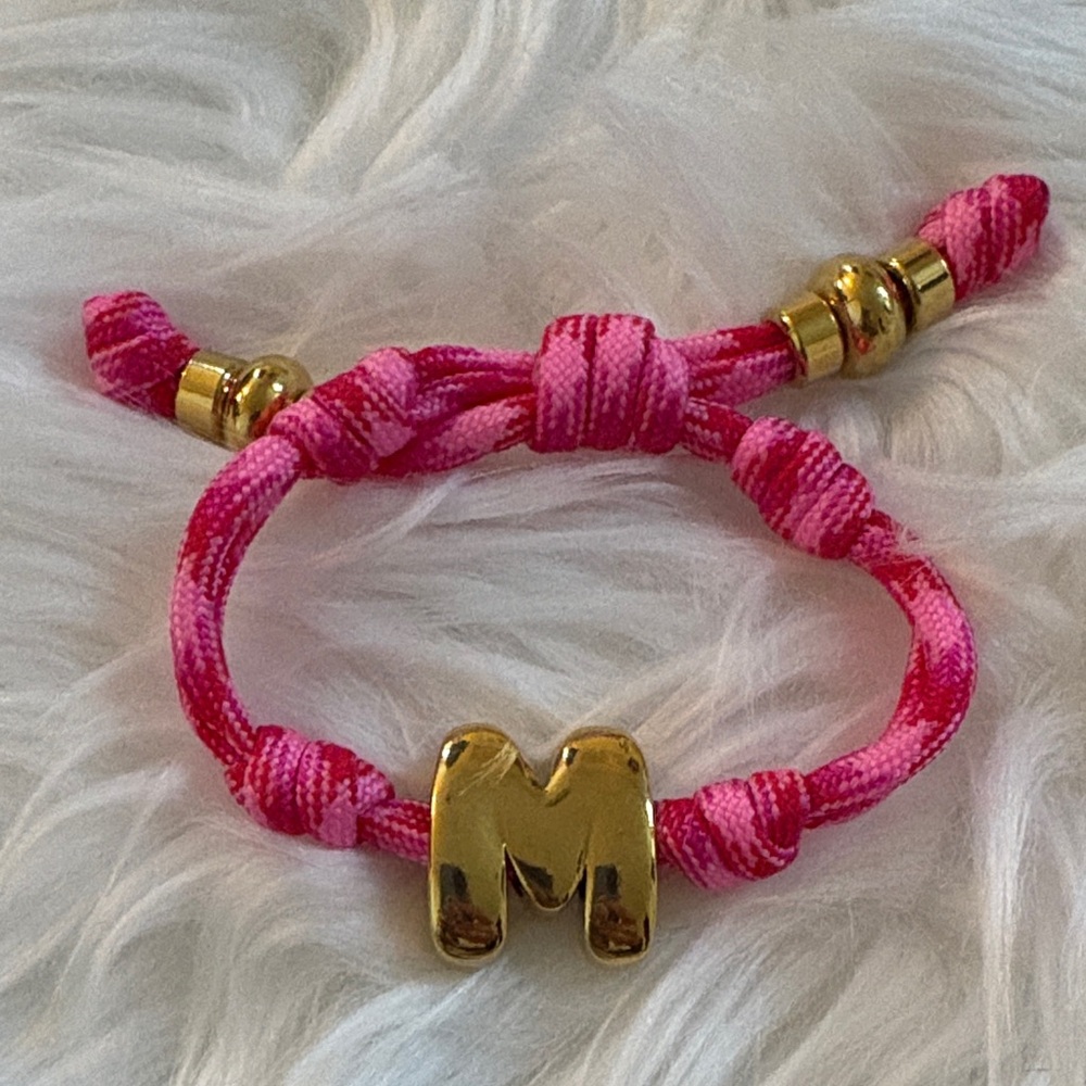 Pink and Gold Initial Bracelet